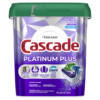 Cascade Platinum Plus Dishwasher Pods, Detergent, Dish Soap, Fresh - 47 Count