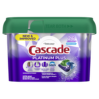 Cascade Platinum Plus Dishwasher Pods, Detergent, Dish Soap, Fresh - 26 Count