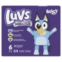 Luvs Platinum Protection Baby Diapers, Size 6 35+ Lbs - 64 Count