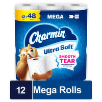 Charmin Toilet Paper Ultra Soft, 12 Mega Rolls - 12 Count