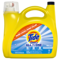 Tide Simply All-In-One Liquid Laundry Detergent, Refreshing Breeze Scent, 138 Loads - 182 Ounce
