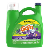 Gain Liquid Laundry Detergent, Moonlight Breeze Scent, 100 Loads, Freshness + Odor Fighting, Soap, He Compatible - 144 Ounce