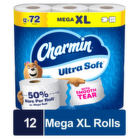 Charmin Toilet Paper Ultra Soft, 12 Mega Xl Rolls - 12 Count
