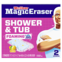 Mr Clean Mr. Magic Eraser Sponge, Shower & Tub Cleaner, Lemon - 2 Count