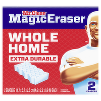 Mr Clean Mr. Magic Eraser Sponge, Cleaner, Whole Home Extra Durable - 2 Count