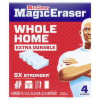 Mr Clean Mr. Magic Eraser Sponge, Cleaner, Whole Home Extra Durable - 4 Count