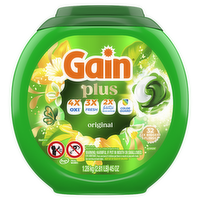 Gain Plus Flings Liquid Washing Detergent Pacs, Original Scent - 32 Count