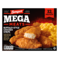 Banquet Mega Meats Boneless Buffalo Style Chicken Strips With Mac And Cheese, Frozen Meal - 13.2 Ounce