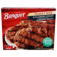 Banquet Made With Chicken, Pork And Beef Salisbury Steaks & Brown Gravy - 4.5 Ounce - 6 Count