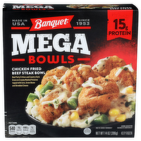 Banquet Chicken Fried Beef Steak Bowl Mega Bowls - 14 Ounce