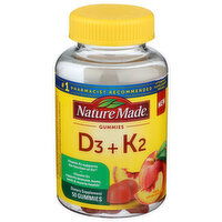 Nature Made Vitamin D3 + K2, Gummies, Peach - 50 Count