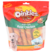 Hartz Oinkies Chews For Dogs Smoked Pig Skin Twists - 1.025 Ounce - 16 Count