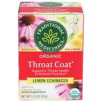 Traditional Medicinals Lemon Echinacea Throat Coat Tea - 0.071 Ounce - 16 Count