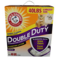Arm & Hammer Clumping Litter, Double Duty, Scented, Largest Size - 40 Pound