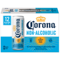 Corona Non-Alcoholic Malt Beverage Mexican Import Brew, 12 Pk Cans, Less Than 0.5% Abv - 144 Fluid Ounce