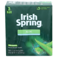 Irish Spring Aloe Deodorant Soap - 3.7 Ounce - 3 Count