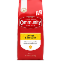 Community Coffee And Chicory Medium-Dark Roast Ground Gable Top - 20 Ounce