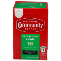 Community Coffee Medium-Dark Roast Café Special Decaf - 0.375 Ounce - 12 Count