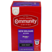 Community Coffee Dark Roast New Orleans Blend K-Cup Pods - 0.383 Ounce - 12 Count