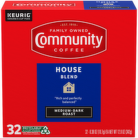 Community Coffee House Blend Medium-Dark Roast Keurig K-Cup Pods Box - 32 Count