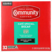 Community Coffee Café Special Decaf Medium Dark Roast Single Serve Cups - 0.375 Ounce - 32 Count