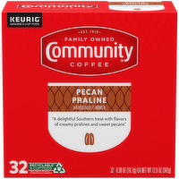 Community Coffee Pecan Praline Medium Roast Keurig K-Cup Pods Box - 32 Count