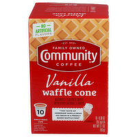 Community Coffee Vanilla Waffle Cone - 0.37 Ounce - 10 Count