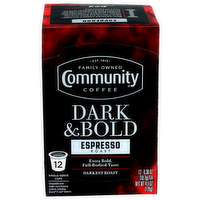 Community Coffee Dark & Bold Espresso Roast - 0.375 Ounce - 12 Count