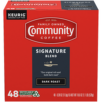 Community Coffee Signature Blend Dark Roast Single Serve Cups - 0.388 Ounce - 48 Count