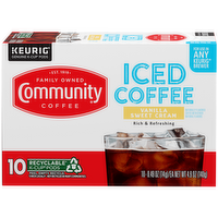 Community Coffee Vanilla Sweet Cream Iced Keurig K-Cup - 0.49 Ounce - 10 Count
