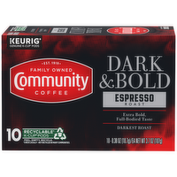Community Coffee Dark & Bold Espresso Roast Single Serve Cups - 0.37 Ounce - 10 Count