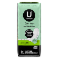 U by Kotex Clean & Secure Long Wrapped Period Liners - 16 Count