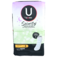 U By Kotex Overnight Security Maxi Pads - 40 Count