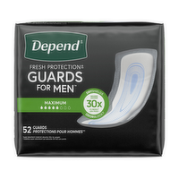 Depend Fresh Protection Maximum Absorbency Guards For Men - 52 Count
