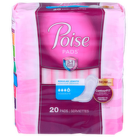 Poise Regular Length 4 Moderate Pads - 20 Count