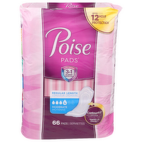 Poise Regular Length 4 Moderate Pads - 66 Count