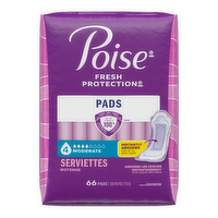 Poise Fresh Protection Moderate Absorbency Pads - 66 Count
