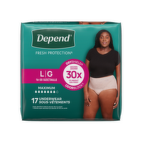 Depend Fresh Protection Maximum Absorbency Underwear For Women Size L (16-20) - 17 Count