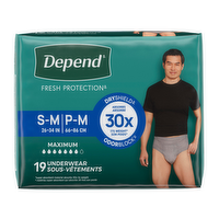 Depend Maximum Absorbency Underwear for Men Size S/M - 19 Count