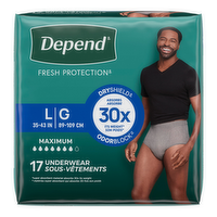 Depend Maximum Absorbency Underwear for Men Size L - 17 Count