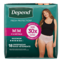 Depend Maximum Absorbency Underwear for Women Size M - 18 Count