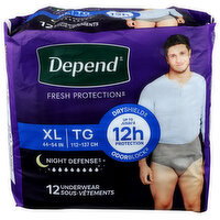 Depend Night Defense Men's Adult Incontinence Underwear XL - 12 Count