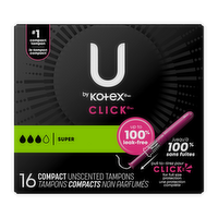 U by Kotex Click Super Compact Unscented Tampons - 16 Count