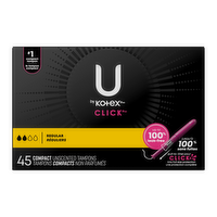 U by Kotex Click Compact Tampons Regular Absorbency Unscented - 45 Count