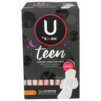 U By Kotex Teen Ultra Thin Pad With Winds - 24 Count
