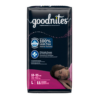 Goodnites Girl's Nighttime Underwear Size L - 11 Count
