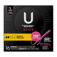 U by Kotex Click Regular Compact Unscented Tampons - 16 Count