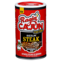Ragin Cajun Sizzlin' Steak Seasoning & Rub - 8 Ounce