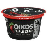 Dannon Oikos Strawberry Greek Yogurt Triple Zero Blended - 5.3 Ounce