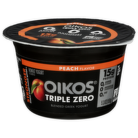 Dannon Oikos Peach Greek Yogurt Triple Zero Blended - 5.3 Ounce